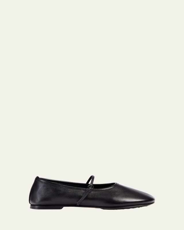 Winter Leather Mary Jane Ballerina Flats